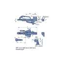 Schema di foratura AE ZAF 3.5-1 2500-3500 kg: FV 130-150 mm, FH 166-233 / 175-258 mm