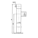 Piede dappoggio con connessione esagonale, zincato, tubo Ø 60 x 4 mm, quadro A 415 mm, B 280 mm, corsa 240 mm