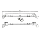 Asse frenato, 1400 kg A = 700-1300 mm C = 1150-1750 mm