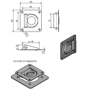 Anello di ancoraggio e molla di richiamo 105 x 105 mm 800 daN acciaio inossidabile