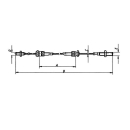 Cavi AL-KO Bowden per AE HL 460 mm / GL 710 mm rimovibili + regolabili in altezza, C 8 mm, E M12 destra, D M12 sinistra