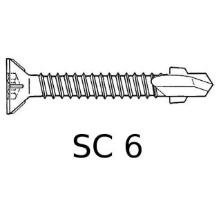 Viti speciali autoperforanti Torx zincate SC6 29-12-U 6,3 x 45