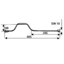 Manovella di alesatura lunghezza 665 mm, dimensione chiave 19 mm