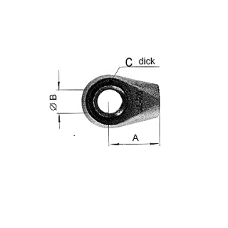 Occhielli per molle a gas (tondi) B 8.1 mm A 16 mm F M8