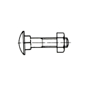 Lock bolts DIN 603 galvanized M8x30 & nuts