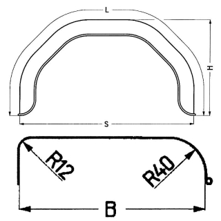 Profilo parafango monoasse in plastica 12/40