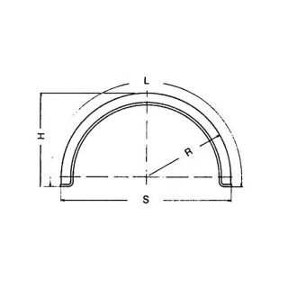 Parafango in lamiera B220 R375 L1210 S750 H390