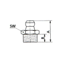 Ingrassatore conico 180 ° H1 M6 x 1.0 SW 7