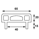 Gomma di supporto anteriore per profilo a U da 40 mm non forato