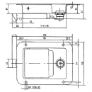 Serratura piastra maniglia 140 x 108 x 38 mm senza funzionamento interno 2 chiavi