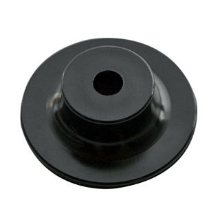 Bottone rotondo 6/8 mm in corda, nero, 32 mm, con una grande testa a fungo, plastica