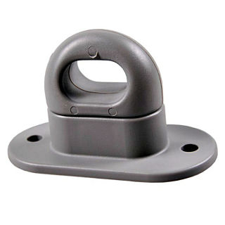 Chiusura a rotazione per occhielli ovali, grigio, plastica, 42 x 22 mm