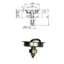 Trogolo tondo con vite e anello Ø 86 mm, profondità di installazione 21 mm, 2000 daN