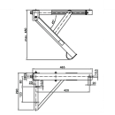 Winterhoff - supporto rotante, 500 kg, sinistro, lunghezza 480 mm, esagonale 19 mm