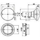 Lampeggiante 710/2-W, lente gialla, vetro trasparente, acc. Centrale, inclinata.