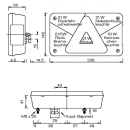 Multipoint 5 LED coda destra-freno-lampeggiante RFS KZL, attacco a baionetta