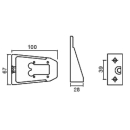 Staffa di sospensione per Flexipoint I e Squarepoint, dritta lunga 100 mm.