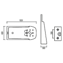 Staffa di sospensione per Flexipoint I e Squarepoint, dritta lunga 150 mm.