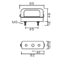 Regpoint, luce targa piccola con base con attacco DC, 500 mm