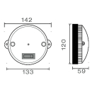 Aspöck - Luce interna Inpoint con interruttore, cavo lungo 2500 mm. 2 poli